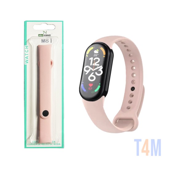 Bracelete de Silicone para Smartwatch Xiaomi Mi Band 8 Rosa